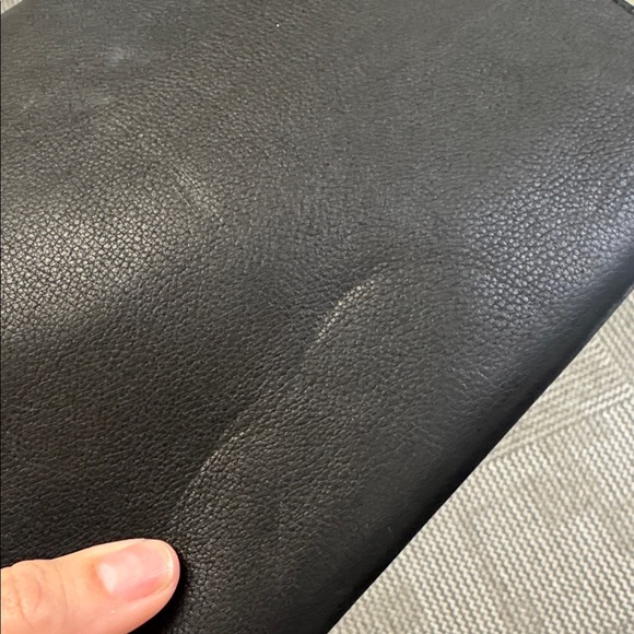J.J. Winters Black Leather Billie Tech Case/ Clutch